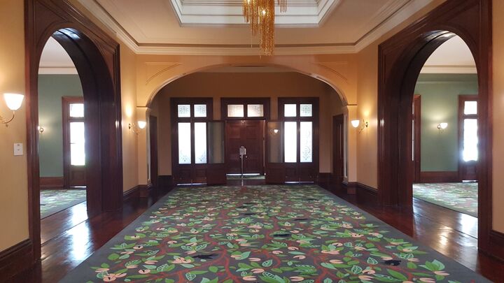 Empty historically significant room inside Old Government House.